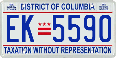 DC license plate EK5590