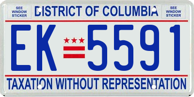 DC license plate EK5591