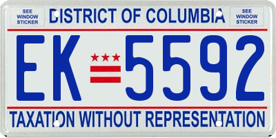 DC license plate EK5592