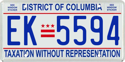 DC license plate EK5594