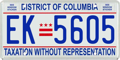 DC license plate EK5605