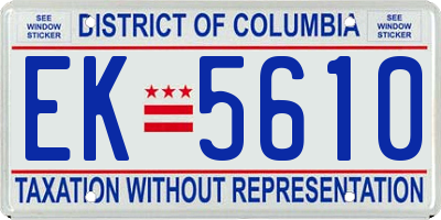 DC license plate EK5610