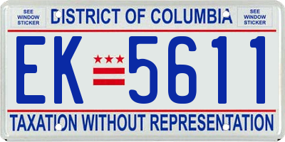 DC license plate EK5611