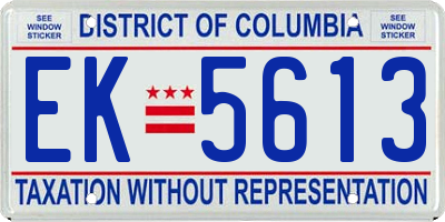 DC license plate EK5613