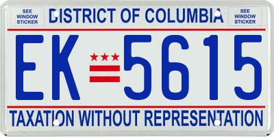 DC license plate EK5615