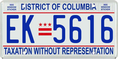 DC license plate EK5616