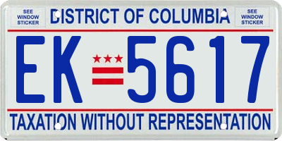 DC license plate EK5617