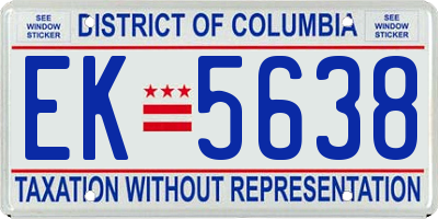DC license plate EK5638