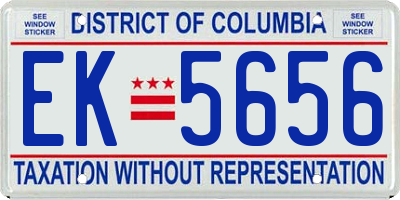 DC license plate EK5656
