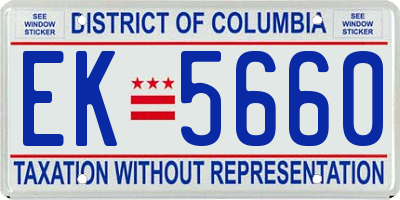 DC license plate EK5660