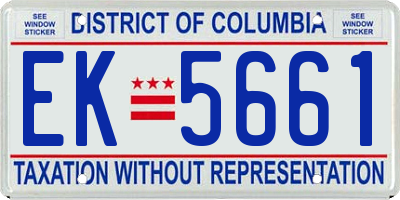 DC license plate EK5661