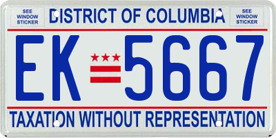 DC license plate EK5667