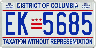 DC license plate EK5685