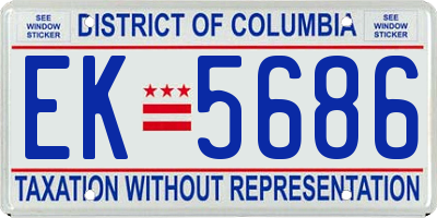 DC license plate EK5686