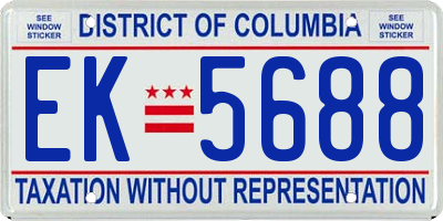 DC license plate EK5688