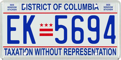 DC license plate EK5694