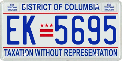 DC license plate EK5695