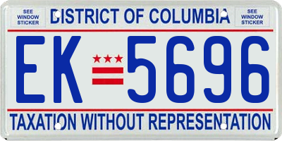 DC license plate EK5696