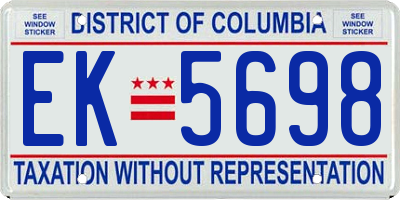 DC license plate EK5698