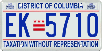 DC license plate EK5710