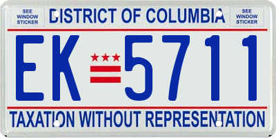 DC license plate EK5711