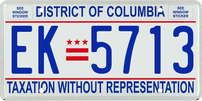 DC license plate EK5713