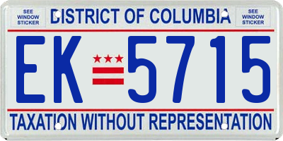 DC license plate EK5715