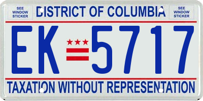 DC license plate EK5717