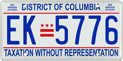 DC license plate EK5776