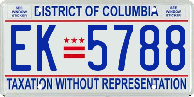 DC license plate EK5788