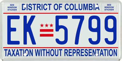 DC license plate EK5799