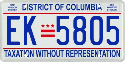 DC license plate EK5805