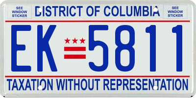 DC license plate EK5811