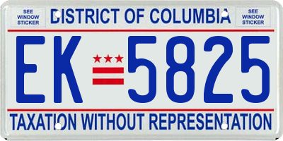 DC license plate EK5825