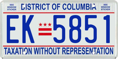 DC license plate EK5851