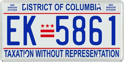 DC license plate EK5861