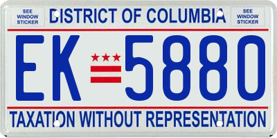 DC license plate EK5880