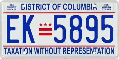 DC license plate EK5895