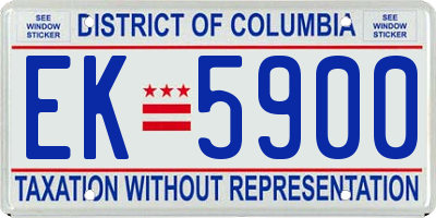 DC license plate EK5900