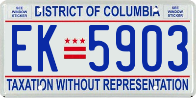 DC license plate EK5903