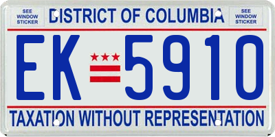 DC license plate EK5910