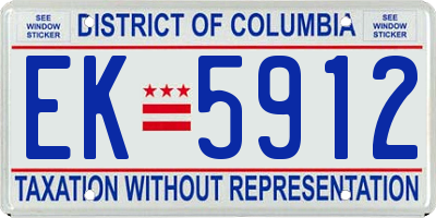 DC license plate EK5912