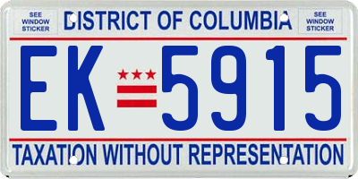 DC license plate EK5915