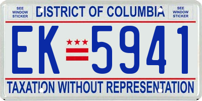 DC license plate EK5941