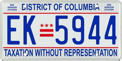 DC license plate EK5944