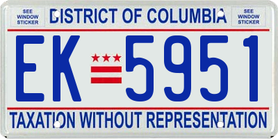 DC license plate EK5951