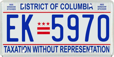 DC license plate EK5970