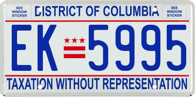 DC license plate EK5995