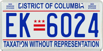 DC license plate EK6024