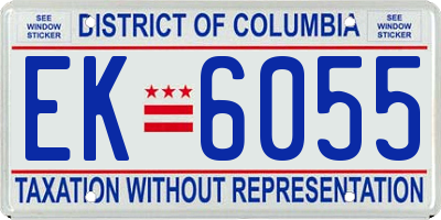 DC license plate EK6055